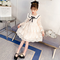 Girls dress spring dress childrens academy style skirt in the big boy spring and autumn girl foreign fashionable internet red princess skirt