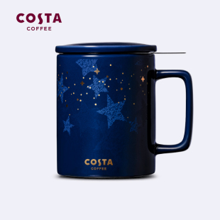costa mug with lid spoon for men and women's ceramic cup office coffee cup tea making tea separation cup water cup