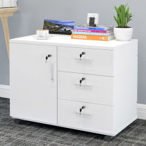 Thick wooden board office cabinet floor file cabinet with lock three drawer cabinet storage moving under the table