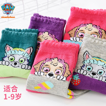 Wang Wang team socks girls autumn and winter cotton socks winter 3-6-9 years old spring and autumn cartoon children cute stockings