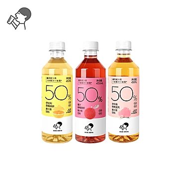 喜茶西柚/桃桃/杨梅50%果汁茶450ml*15瓶[33元优惠券]-寻折猪