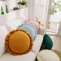 Octopus hair ball pillow big creative bed knitted winter woolen futon pillow plain color ball cushion sunflower
