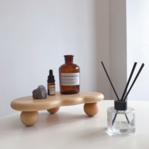 Original cloud solid wood tray porch scented candle decoration Nordic ins style high-foot storage plate storage plate