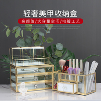 Chusha Manicurist desktop storage box makeup storage pen holder brush Nordic glass jewelry collection tool