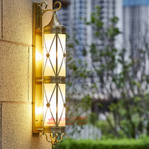 Full copper light outdoor waterproof courtyard wall lamp outdoor villa garden balcony home led door terrace exterior wall light