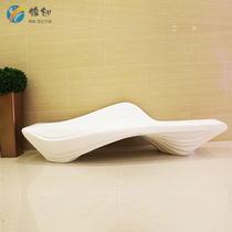 Glass fiber reinforced plastic leisure seat shopping mall meichen wave special-shaped rest area bench backrest outdoor landscape art bench