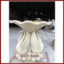 Sandstone Water Jet Sculpture Swan Spray Pool Eurostyle Fountain Outdoor Waterscape GRP Water Jet Sculpture Manufacturer Direct