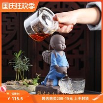 Boy urine teapot little monk pee child peeing purple sand boy pee tea ceramic funny tea set creativity