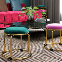 Fabric low stool Creative small stool Living room household sofa stool Shoe stool Coffee table stool Lazy round stool small bench
