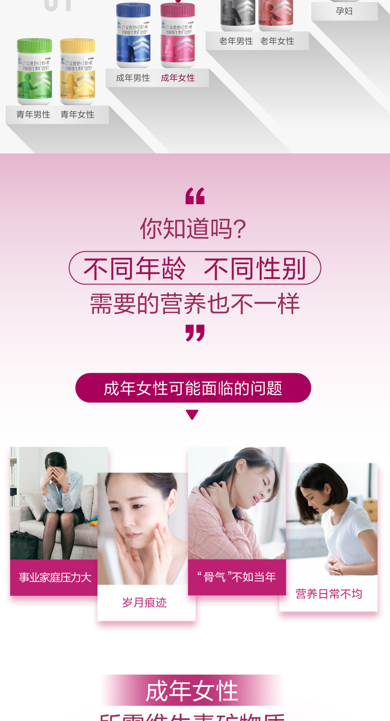 21金维他女士多种维生素矿物质56片