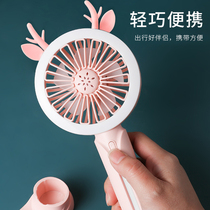 Handheld small fan portable USB charging student dormitory cartoon cute desktop spray electric fan