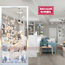 European art glass living room screen partition decoration Modern simple aisle Entry entrance Frosted custom deer figure
