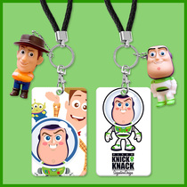 Cartoon cute girl receiving card kindergarten badge card card set work permit campus student meal card bus citizen card cover protective cover lanyard traffic subway access control work card tide men and women