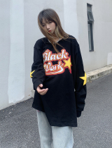 Legal alien national tide foam star long-sleeved T-shirt men and women summer spring and autumn loose cotton ins tide oversize