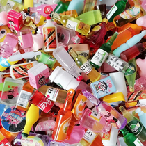 Diy mini simulation beverage small bottle widget hairpin shell material resin accessories for toy miniature toy