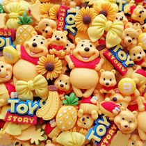 Diy cream rubber hand-made material packaged and handicrafts clamped mobile shell patch cartoon Vini bear resin accessories