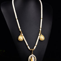 Imitation white coconut shell Thai Buddhist chain Buddha brand hanging chain pendant chain 18K gold chain single hanging three-hanging five hanging