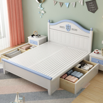 Childrens beds Boys Single beds Children Bedrooms Full solid wood minimalist Teenagers Storage 1 2 m Children Bed Girl