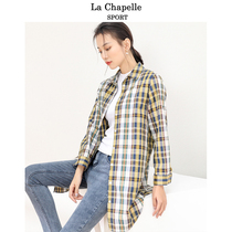 La Chapelle Sport Autumn New Women's Plaid Contrast Shirt Long Sleeve Top by La Chabelle J