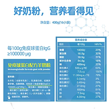 【飞天牧场】免疫球蛋白成人羊奶粉400g[20元优惠券]-寻折猪