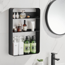 Bathroom cosmetics shelf Hole-free toilet toilet toilet above the toilet Bathroom storage artifact Wall-mounted