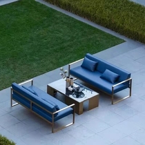 Outdoor Stainless sofa Villa Courtyard Hotel Holiday Village Minjuku Open-air View Terrace Sofa tea table Composition