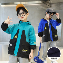 Boy coat Chauchai in fashion 2022 new early spring autumn style slim suede windy children fried street spring clothing submachine clothes