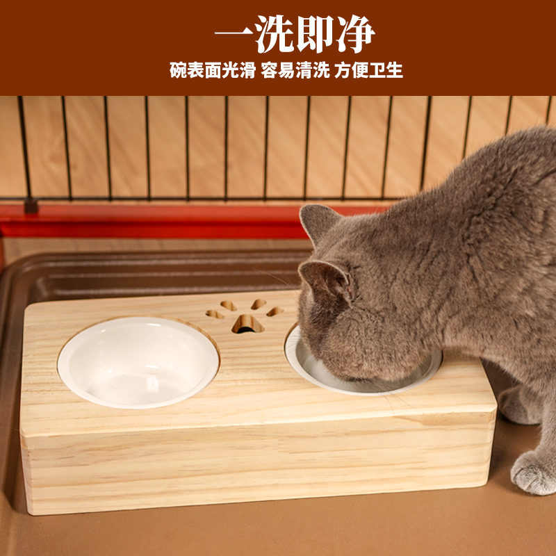 Double bowl basin cat cat cat bowl bowl dog bowl tub pet ceramic cat food rice basin cat food bowl of cat products