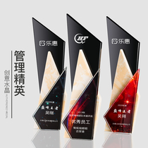 Crystal trophy customized creative lettering Champion Company employee award medal Company Award trophy production