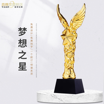 Dream Star Creative Trophy Gold Plated Resin Company Annual Awards Trophy Production lettering trophy customization