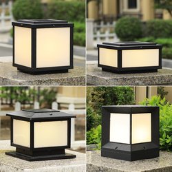 Simple modern solar lamp outdoor courtyard fence outdoor waterproof villa gate pillar balcony column head lamp