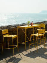 Outdoor table and chair Leisure chair Open courtyard Cafe Cafe Combined Outdoor Garden light luxury red