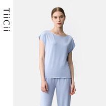 TiiCii untractable minimumDel T-shirt lady summer extras with short sleeve round neckline pyjamas thin family clothes