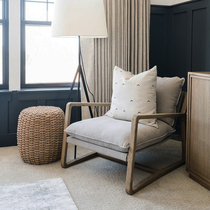 Nordic single sofa chair Small apartment Solid wood armchair Fabric sofa American lounge chair ins lazy chair