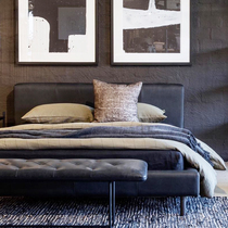 Italian light luxury leather art bed Master bedroom king bed 1 8 meters double leather bed 1 5 meters single bed Nordic small apartment