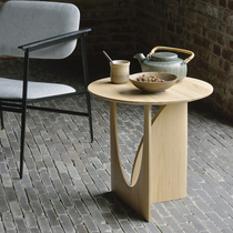 Nordic style simple creative sofa edge round solid wood living room small coffee table Household bedroom bedside table Small table
