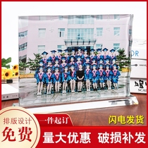 Crystal photo set-up stage custom class reunion group photo as a souvenir for graduation teacher discharge annual meeting collective souvenir