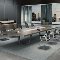 Shenzhen Meeting Table Long Table And Chairs Combination Brief Modern Creative Steel Frame Negotiation Table 12 People Industrial Wind Conference Table