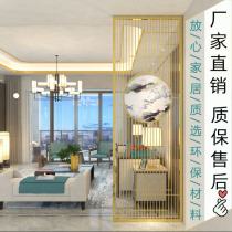 Light luxury new Chinese style screen household living room home stainless steel partition brake titanium metal entrance decoration customization