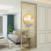 Simple decoration titanium stainless steel screen partition Household living room entrance door lattice metal partition wall customization
