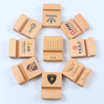 Company Gift LOGO Custom Solid Wood Mobile Phone Holder Tablet PC Universal Bracket Brief Portable Support Frame
