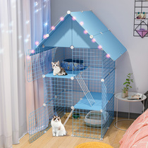  Cat cage Home villa Large free space Clearance with toilet Cat nest Cat house Indoor small cat cat house