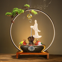 Reverse incense personality hanging indoor incense burner Retro creative entrance living room Guanyin Buddha statue ceramic decoration decoration