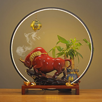 Home fortune such as rainbow ceramic living room cow decoration handicraft bull year opening gift ornaments