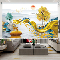 Roller blinds Nordic light luxury stone to run the office living room bedroom bathroom partition lifting free punch curtain