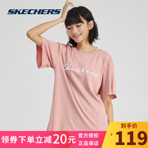Skechers Skechers womens short-sleeved T-shirt 2021 summer new breathable half-sleeve casual sports top women