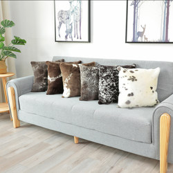 Nordic fur simple sofa cushion natural color wool waist pillow car pillow long pillow living room mahogany