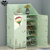 Simple small shoe rack plastic shoe cabinet saves space and simple modern door hall door household dustproof multi-layer economy