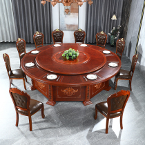 Hotel Dining Room Hotel Clubhouse Box Room Solid Wood New Chinese Electric Dining Table Big Round Table 15 People 20 People Automatic Turntable