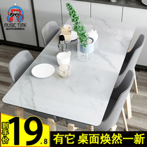 Desktop sticker self-adhesive kitchen anti-oil and waterproof wall tiles table countertops Renovated Imitation Marble Table Sticker
